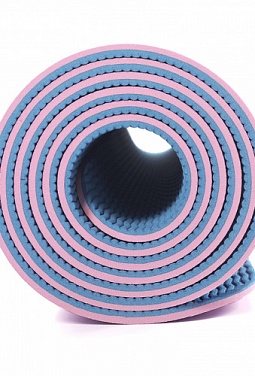 Коврик для йоги 6 мм (розово-голубой)