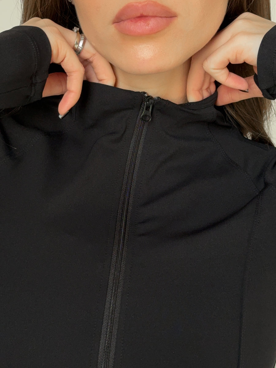 Рашагард на молнии для фитнеса с воротником-стойкой