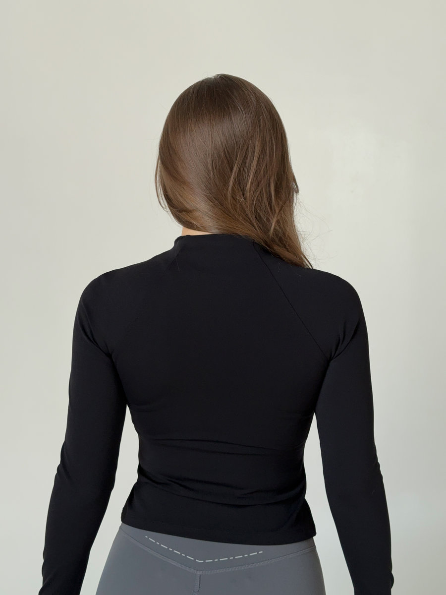 Рашагард на молнии для фитнеса с воротником-стойкой