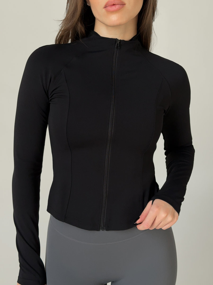 Рашагард на молнии для фитнеса с воротником-стойкой