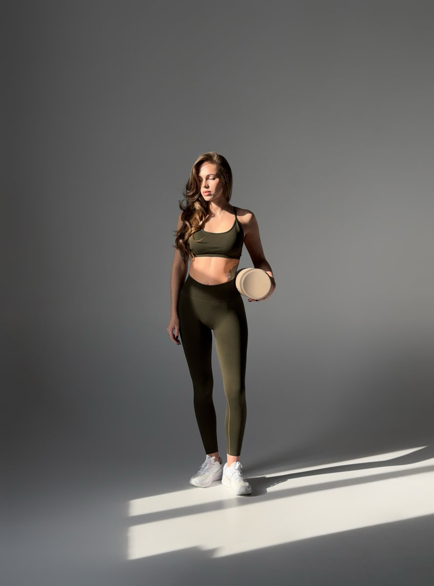 Тайтсы бесшовные с подчеркиванием ягодиц и компрессионным поясом (Высокая посадка)