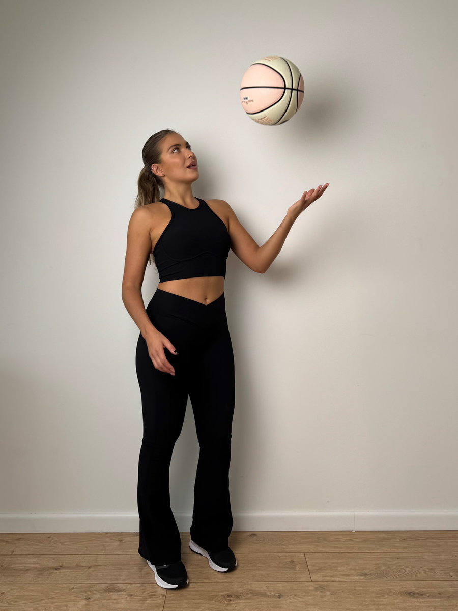 Леггинсы расклешенные в рубчик с V- образной талией (Высокая посадка)