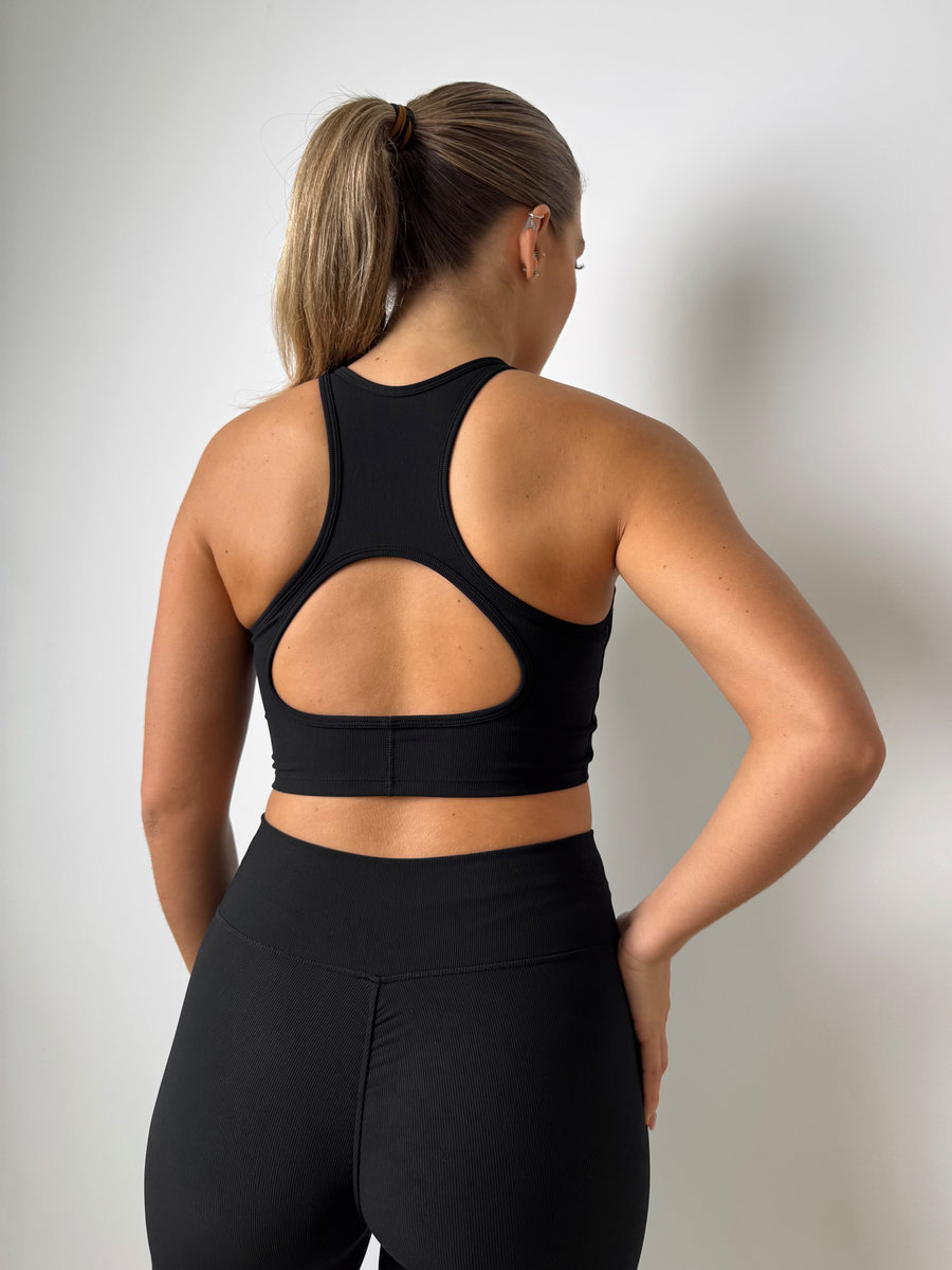 Бра-майка в рубчик с широкими бретелями (Без застежки)