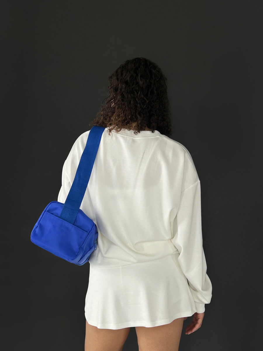 Компактная сумка с ремнями (синяя)