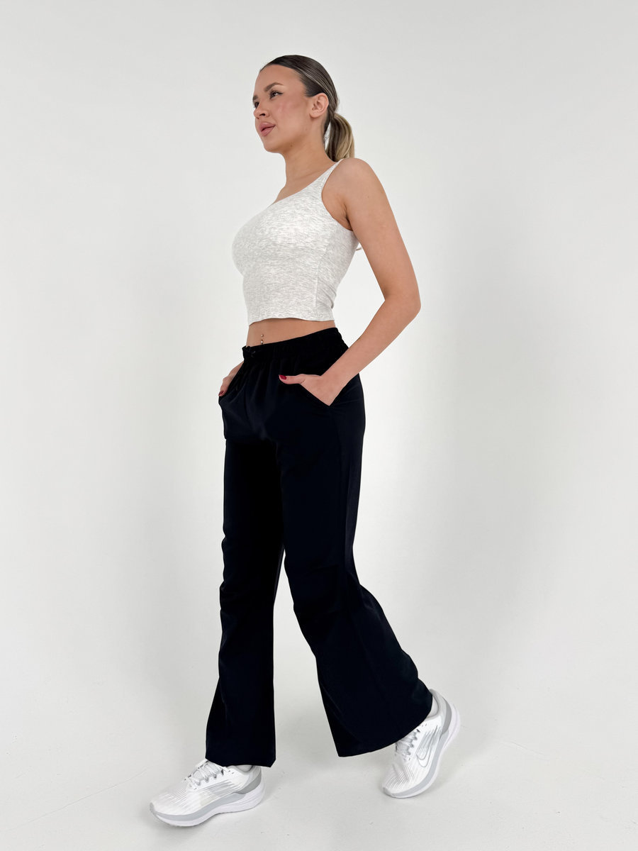 Широкие спортивные брюки со сборкой на коленях