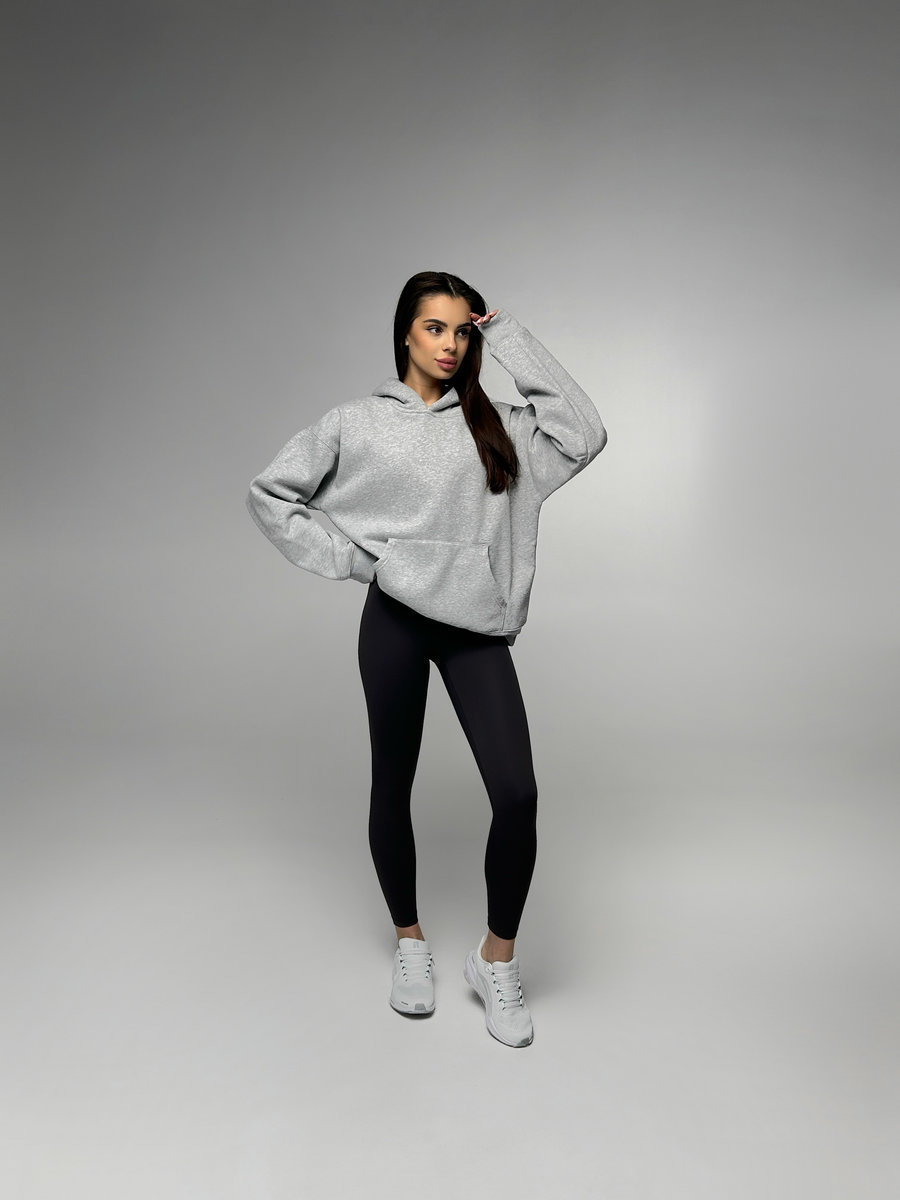 Худи удлиненное с крупной надписью essentials