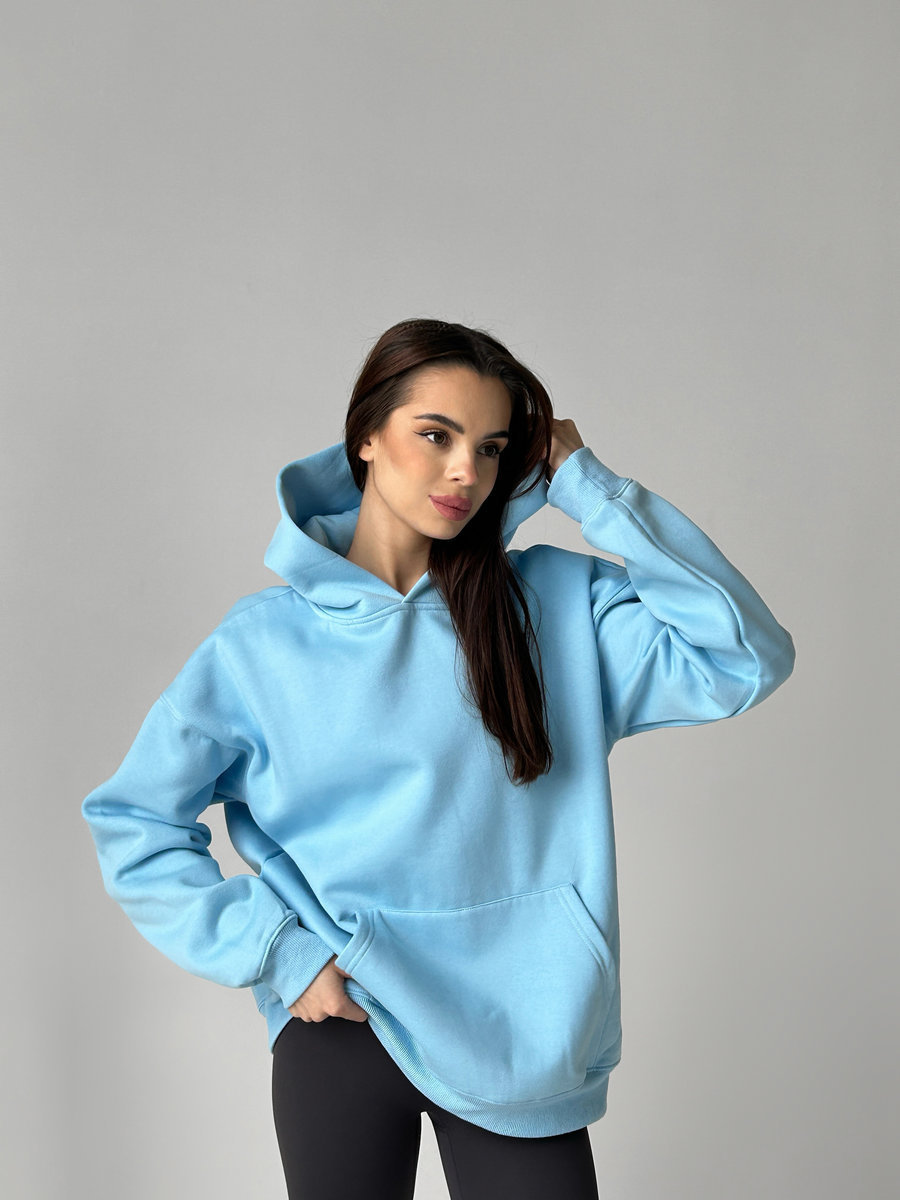 Худи удлиненное с крупной надписью essentials