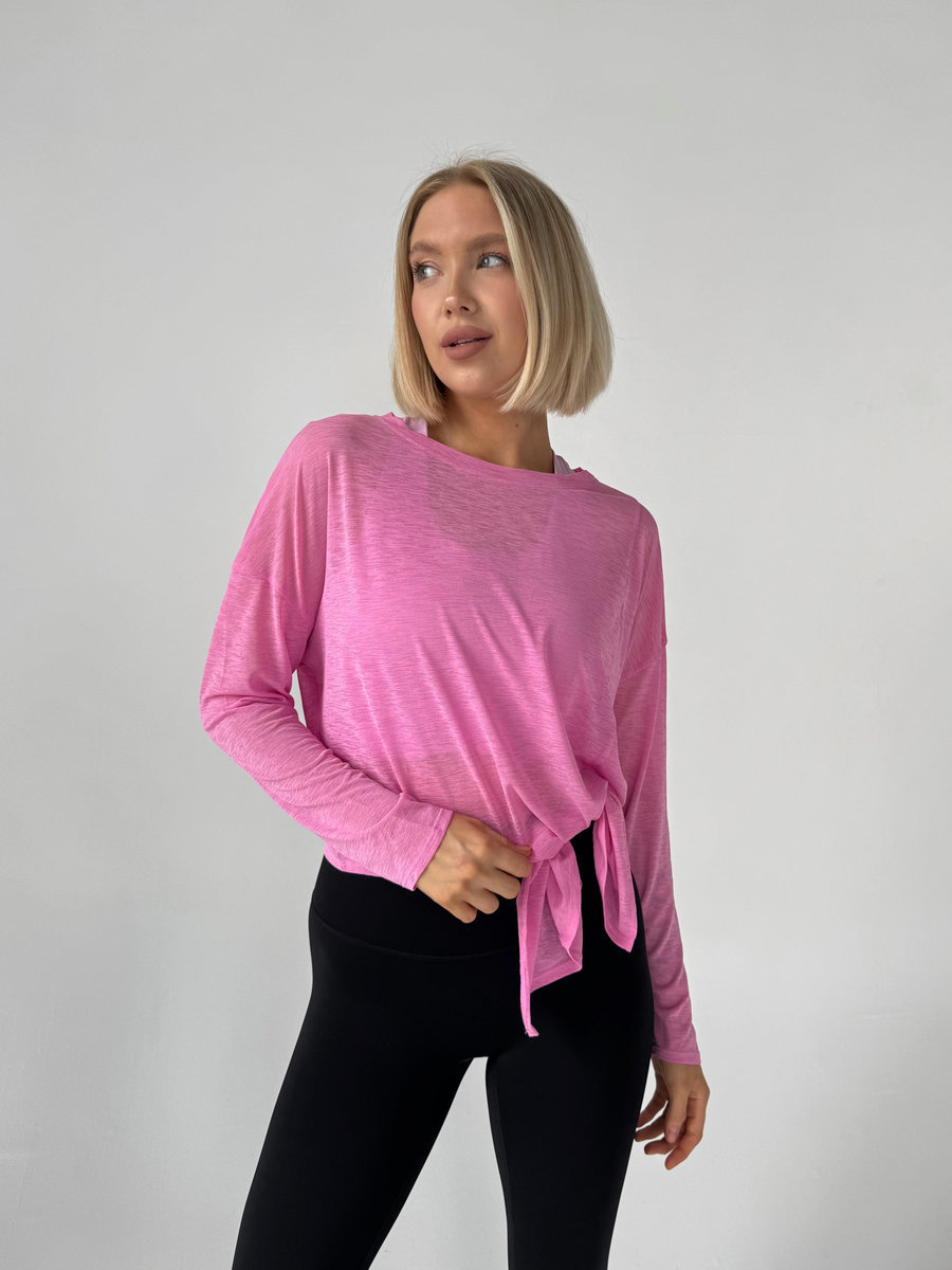 Лонгслив полупрозрачный с разрезом спереди