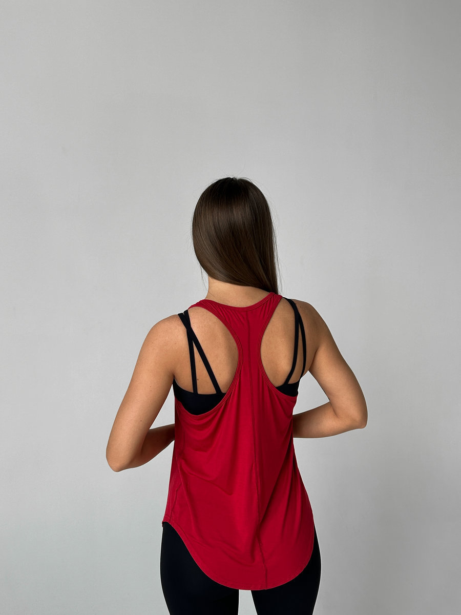 Спортивная майка с сужением на спине (без чашек)