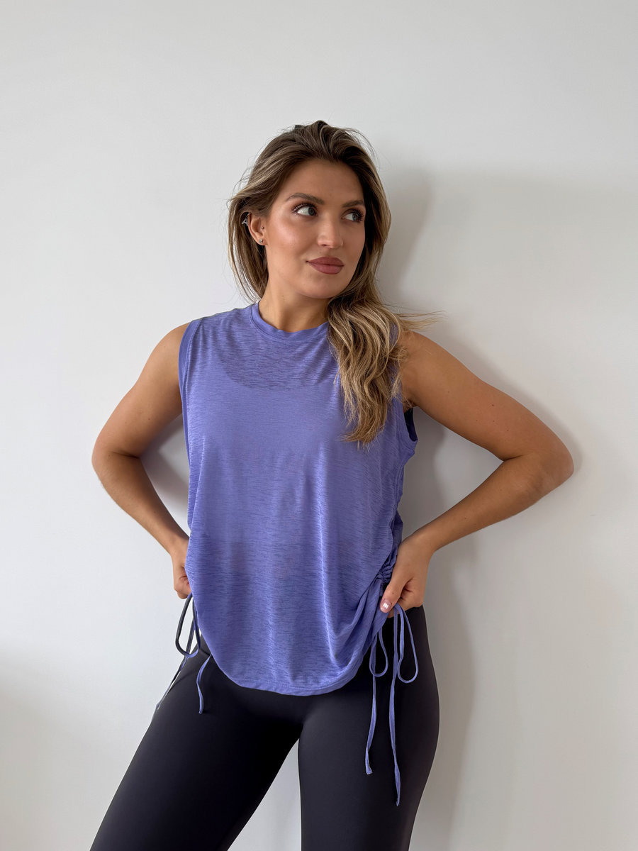 Майка полупрозрачная со стяжкой по бокам