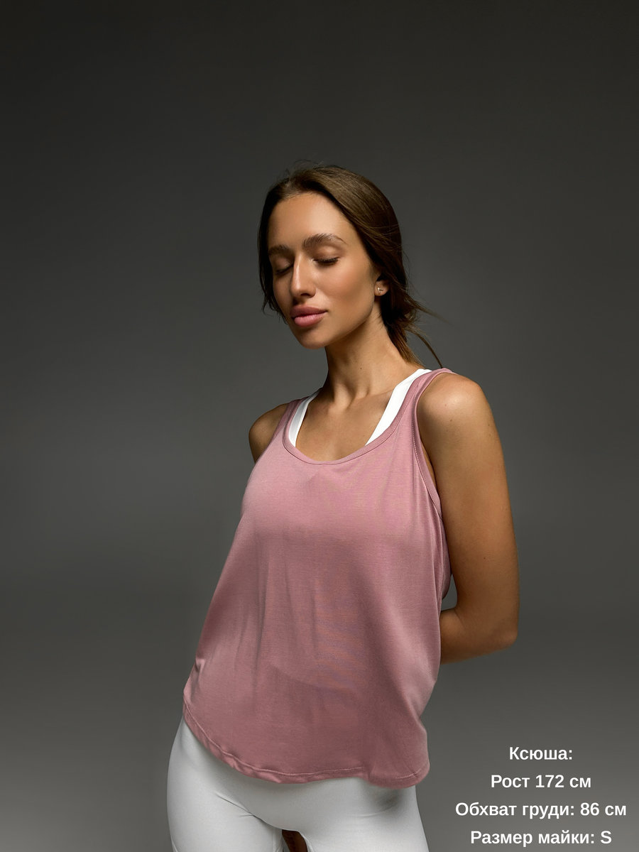 Майка свободная с открытой спинкой для фитнеса