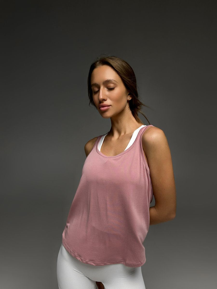 Майка свободная с открытой спинкой для фитнеса