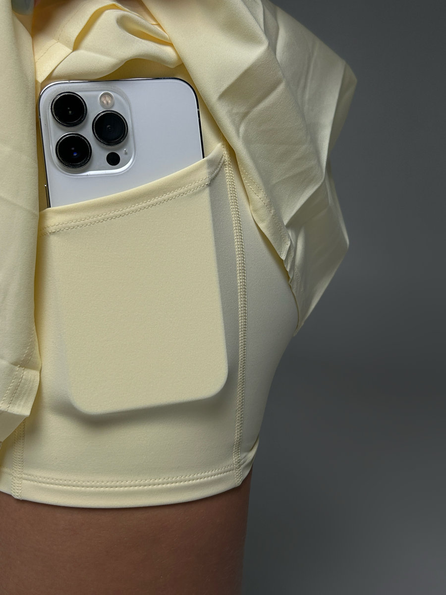 Теннисная юбка-шорты с широким плиссе