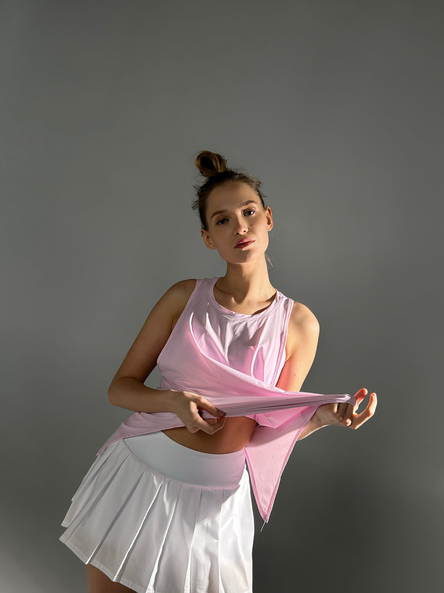 Теннисная юбка-шорты с широким плиссе