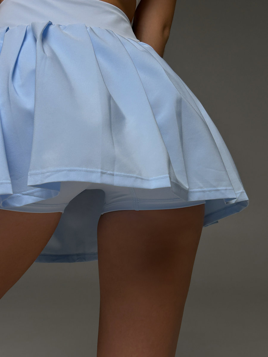 Теннисная юбка-шорты с широким плиссе