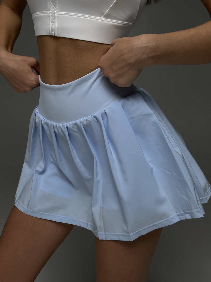 Теннисная юбка-шорты с широким плиссе