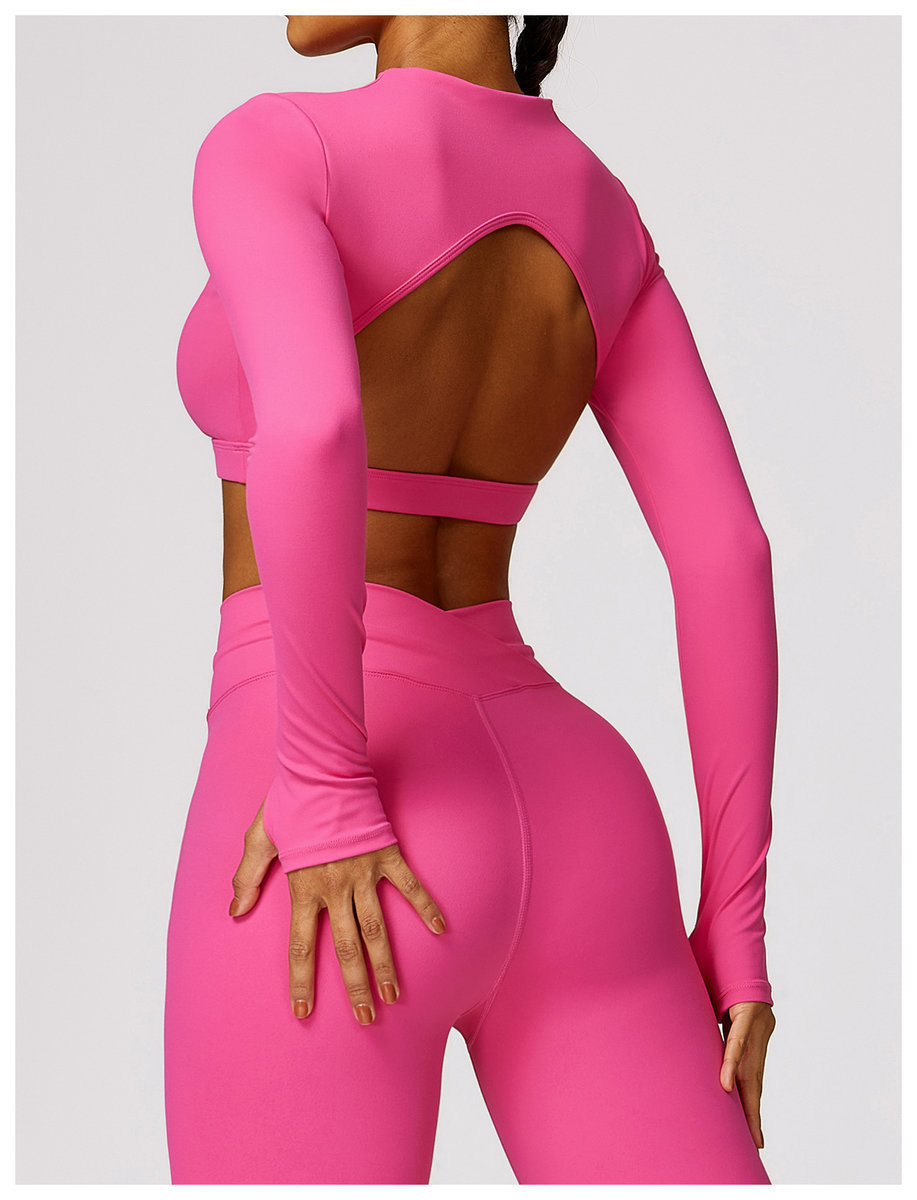 Кроп-топ с открытой спиной и длинным рукавом