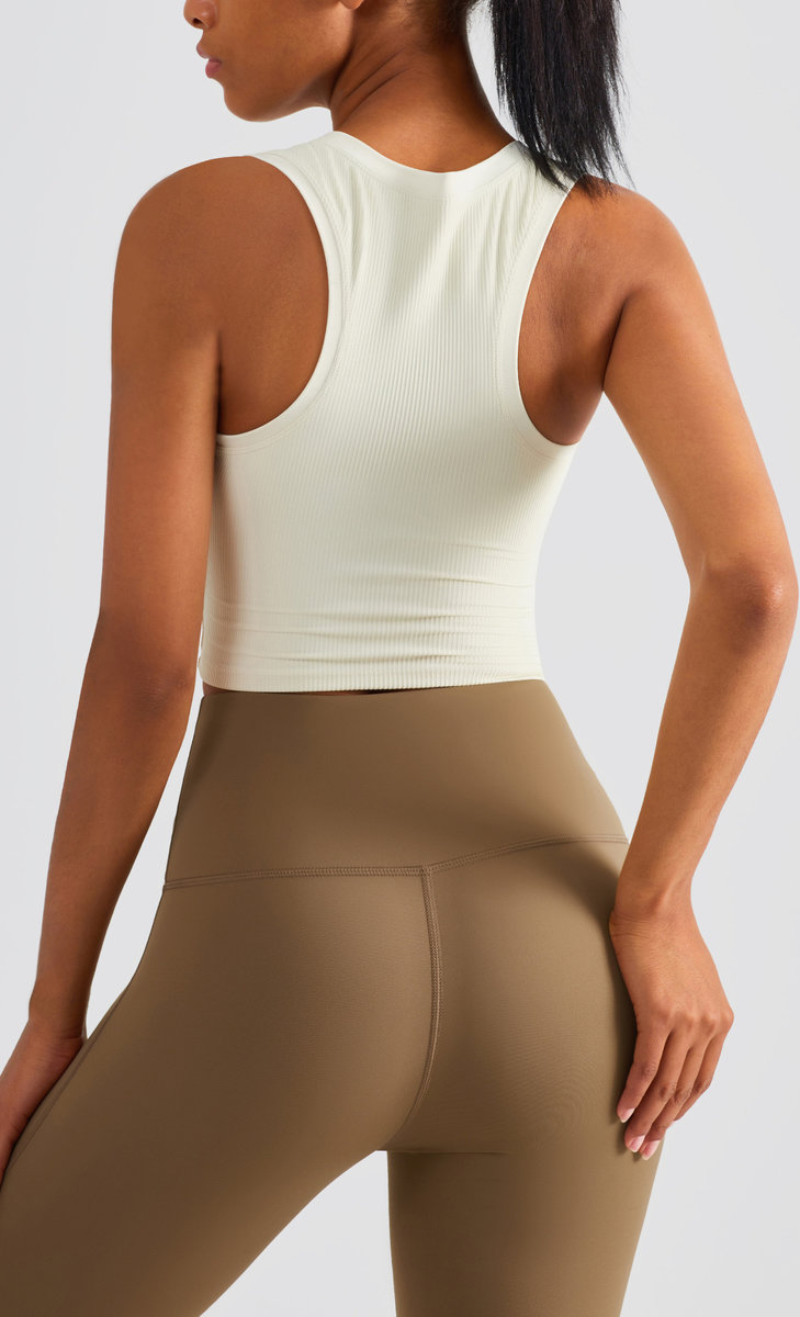 Топ удлиненный в рубчик с широкими бретелями (Без застежки)