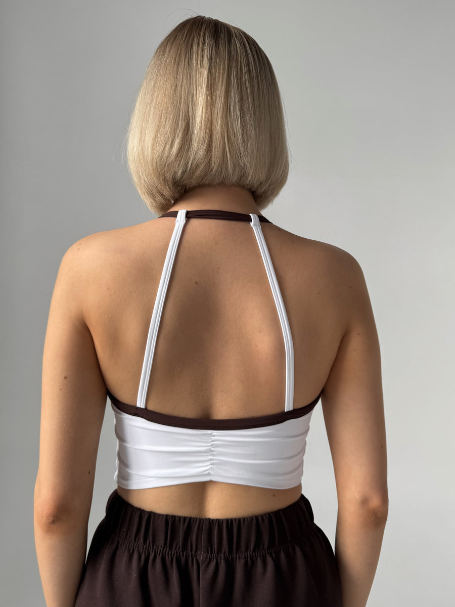 Топ средней длины с контрастными вставками (Без застежки)