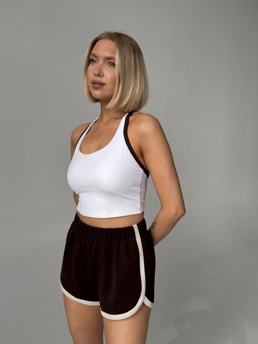 Топ средней длины с контрастными вставками (Без застежки)