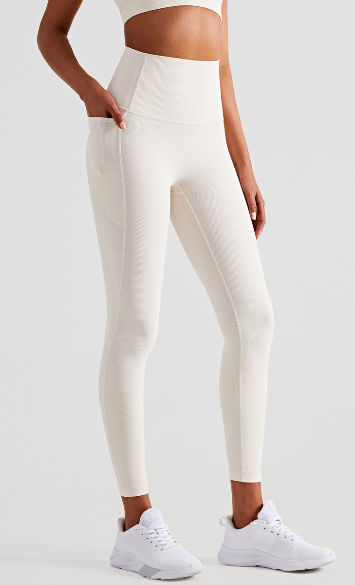 Лосины в рубчик с карманами на бедрах (Высокая посадка)