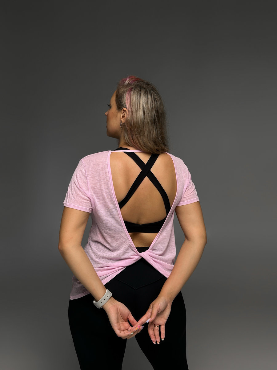 Футболка полупрозрачная с открытой спиной