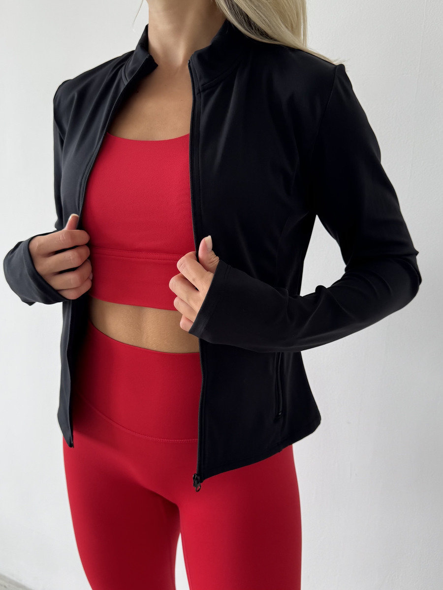 Спортивный рашгард средней длины на молнии спереди