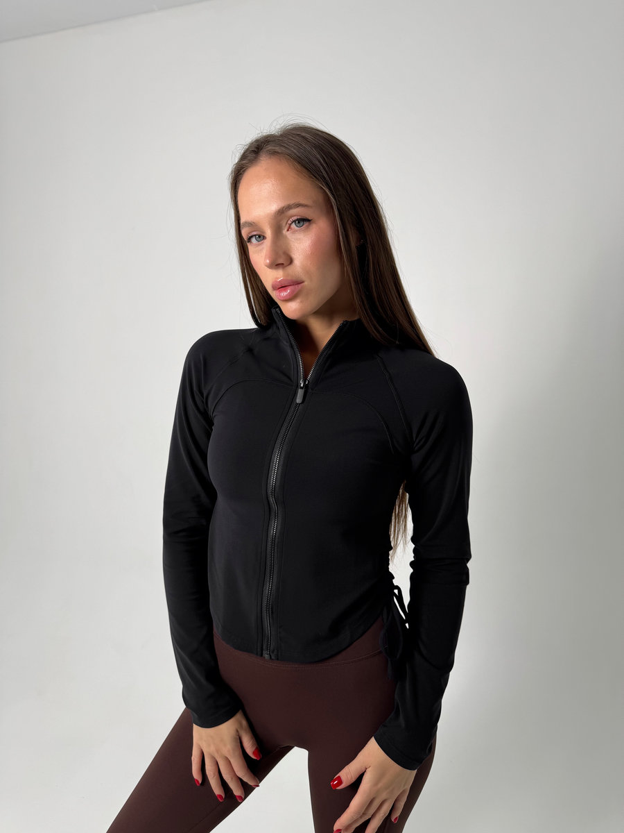 Рашгард на молнии с воротником-стойкой и сборкой по бокам