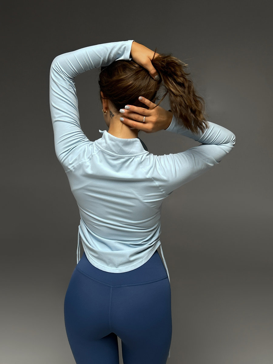 Рашгард на молнии с воротником-стойкой и сборкой по бокам