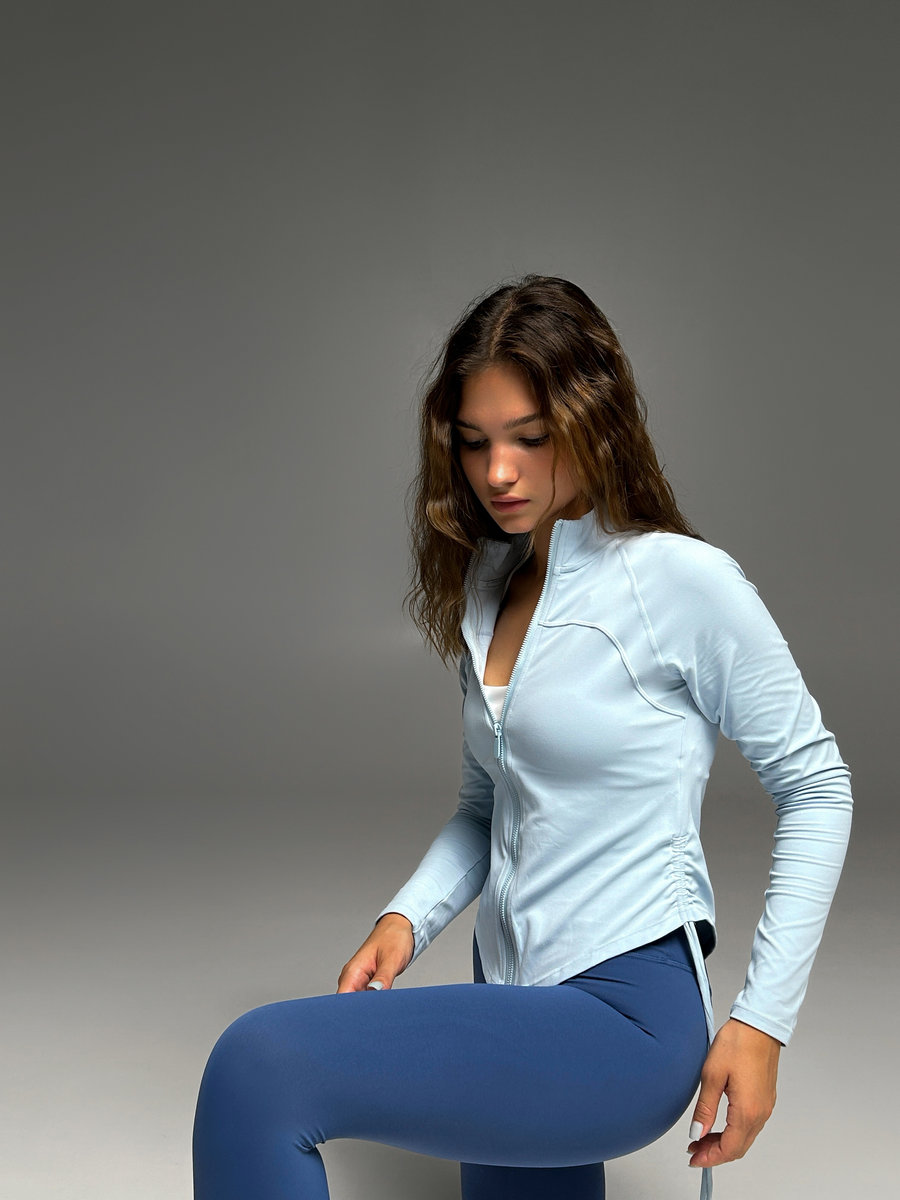 Рашгард на молнии с воротником-стойкой и сборкой по бокам