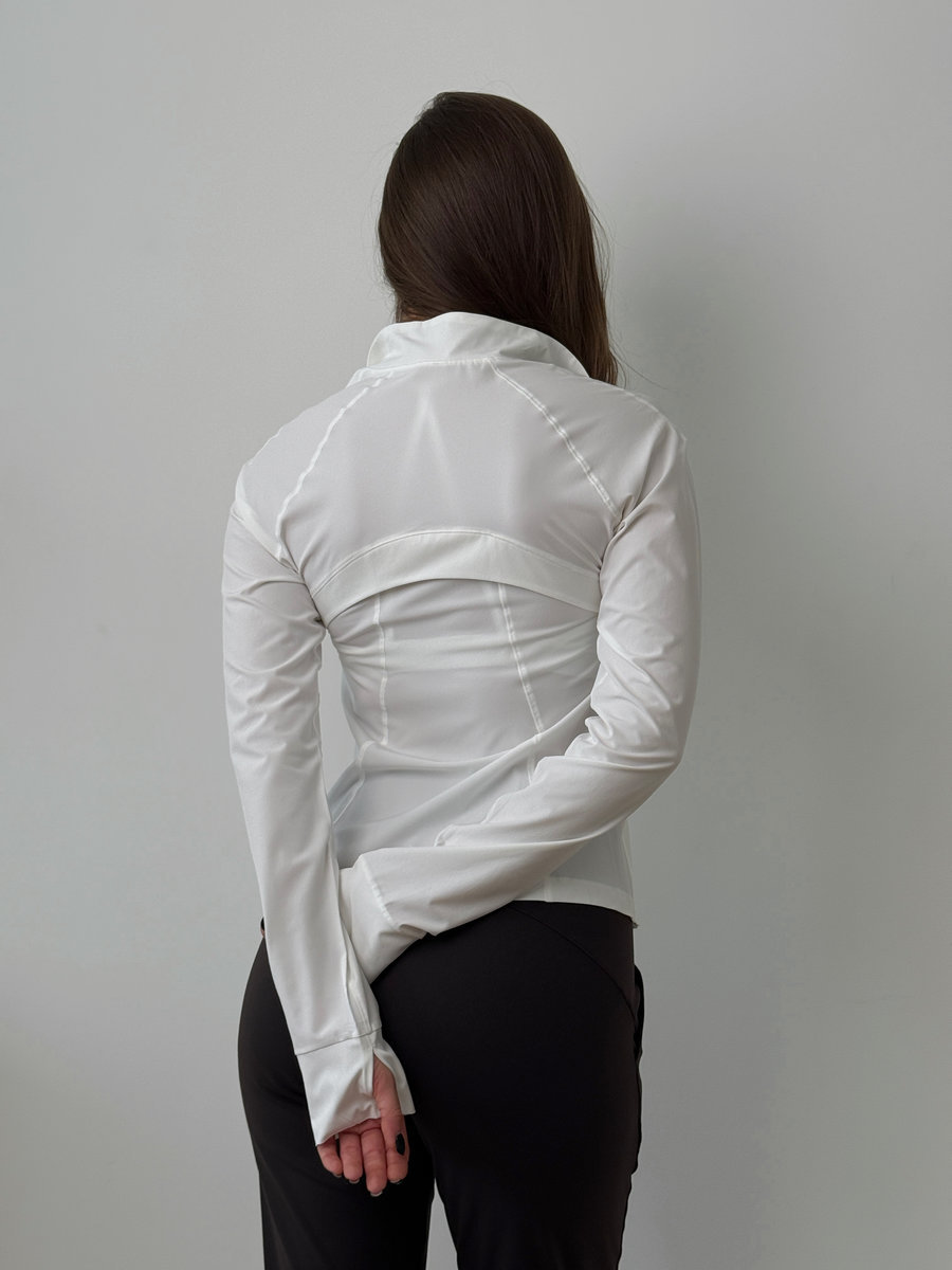 Олимпийка на молнии приталенная с воротником-стойкой