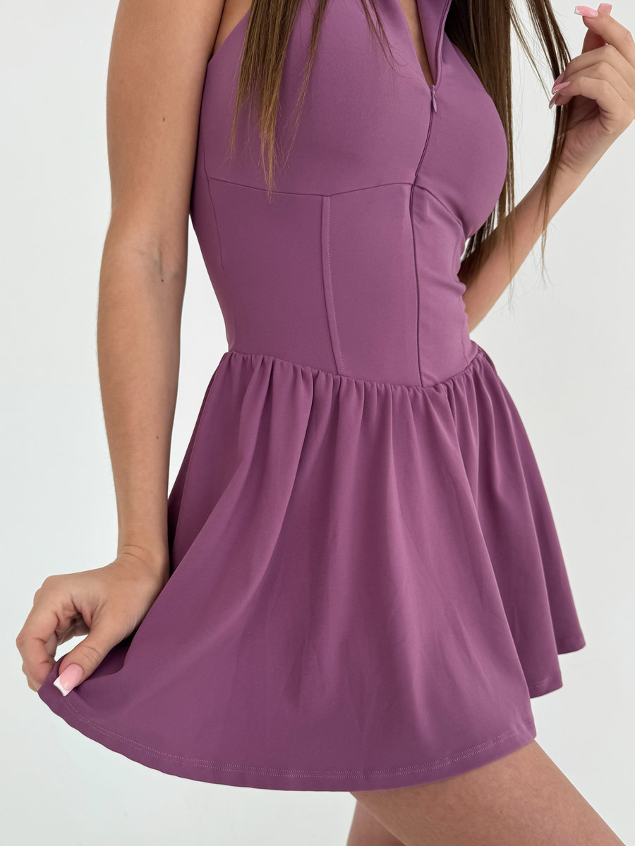 Комбинезон на молнии с юбкой-шортами