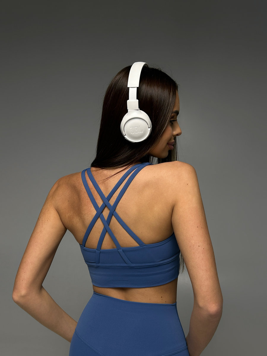 Спортивный бюстгальтер с перекрещиванием бретелей на спине (Без застежки)