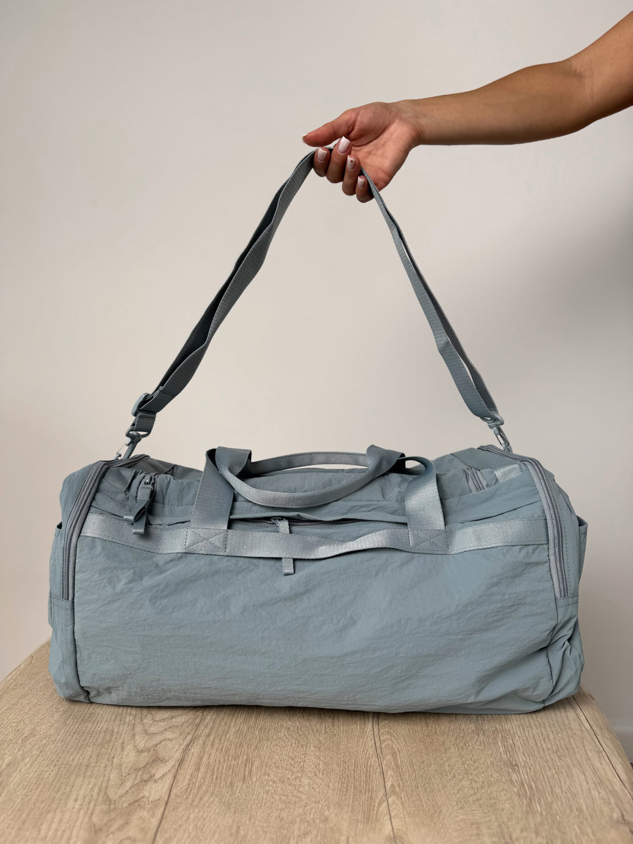 Сумка спортивная водонепроницаемая цилиндрической формы (Голубая)