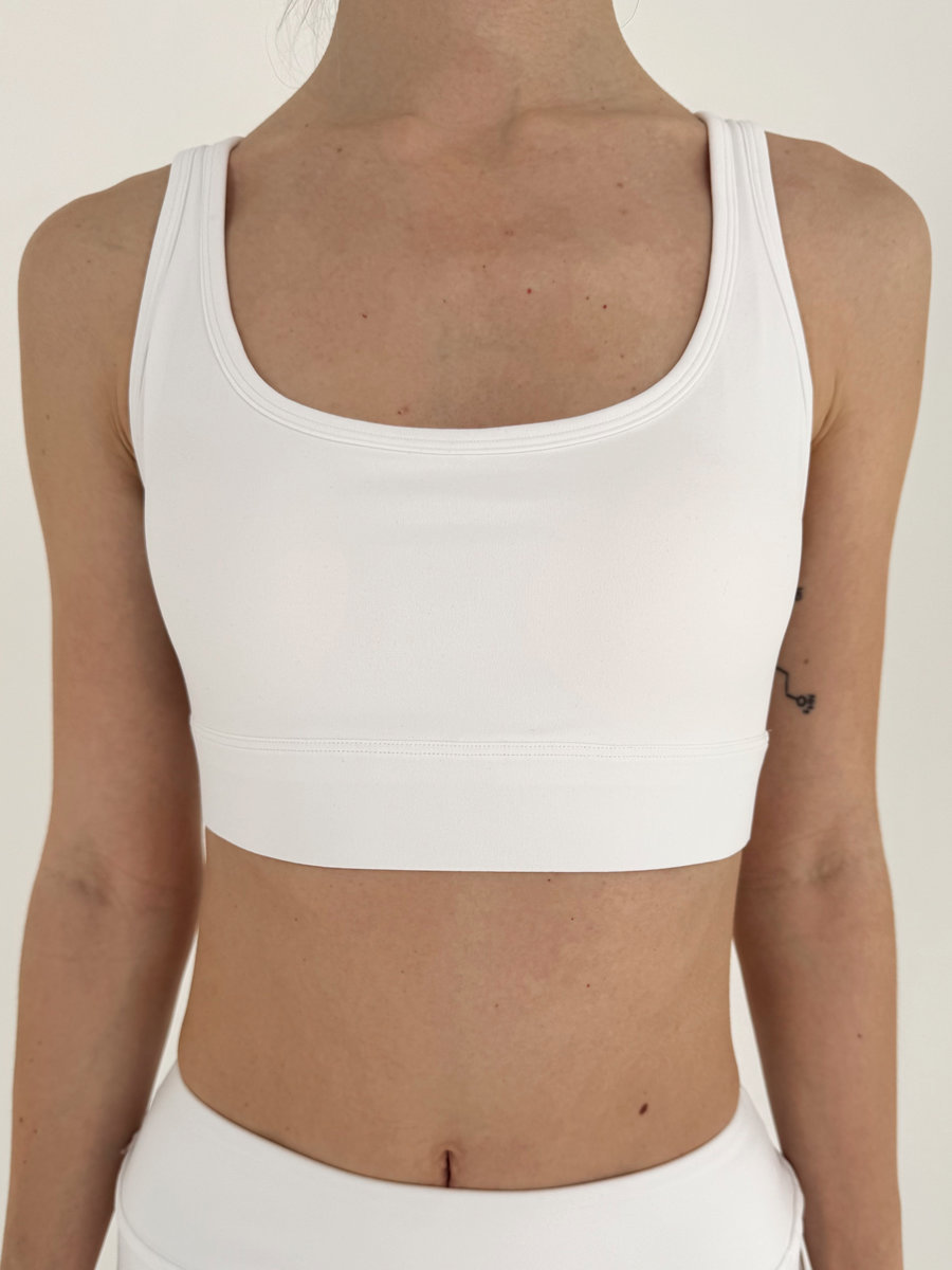 Спортивный топ с хорошей поддержкой, вырезом-капелькой на спине (Без застежки)