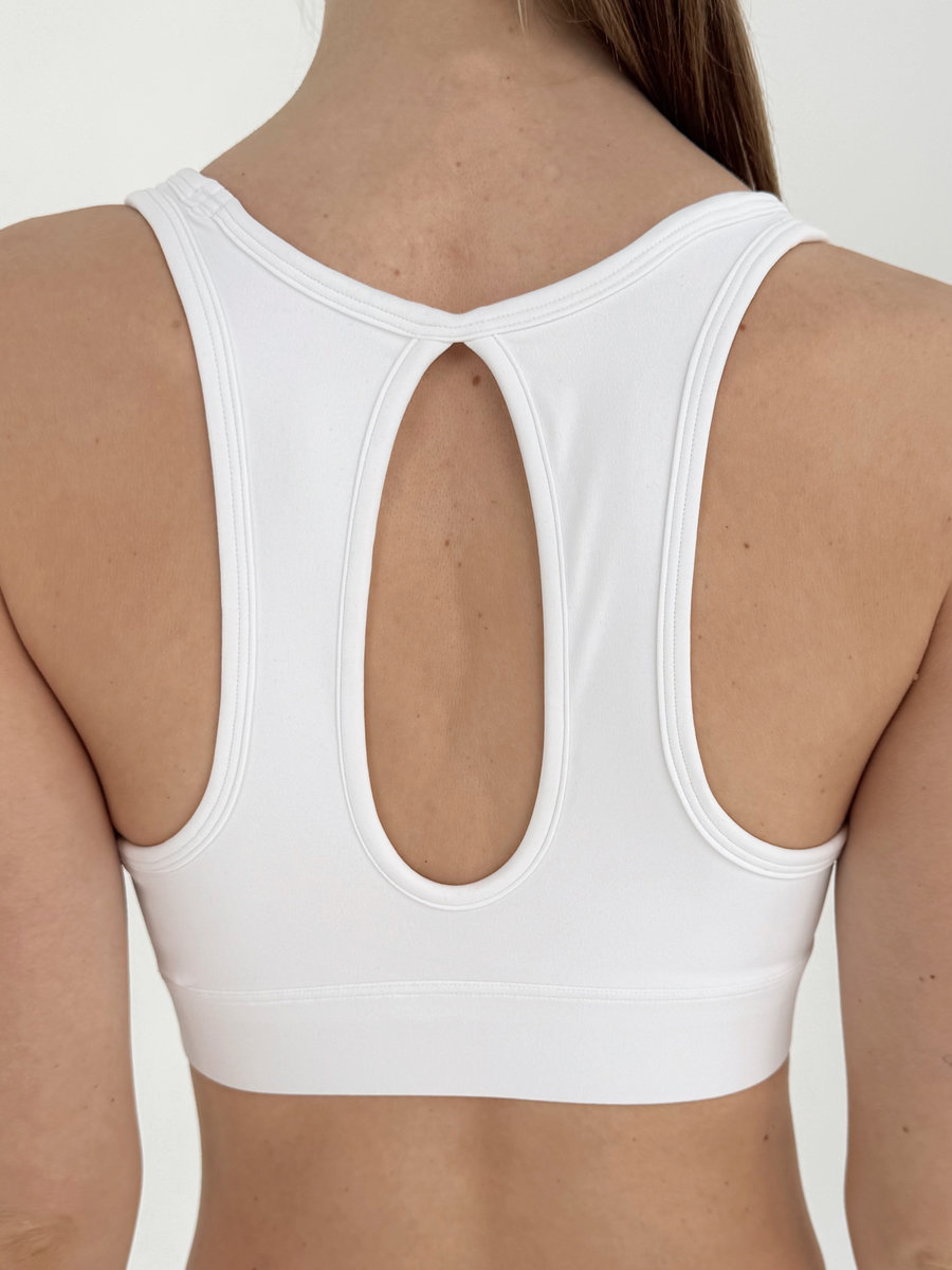 Спортивный топ с хорошей поддержкой, вырезом-капелькой на спине (Без застежки)