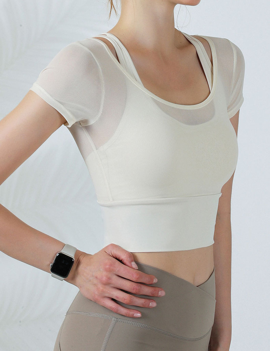 Спортивная футболка из сеточки двухслойная