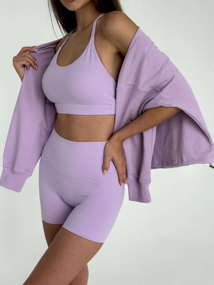 Свободная толстовка с  воротником-стойкой и кулиской снизу