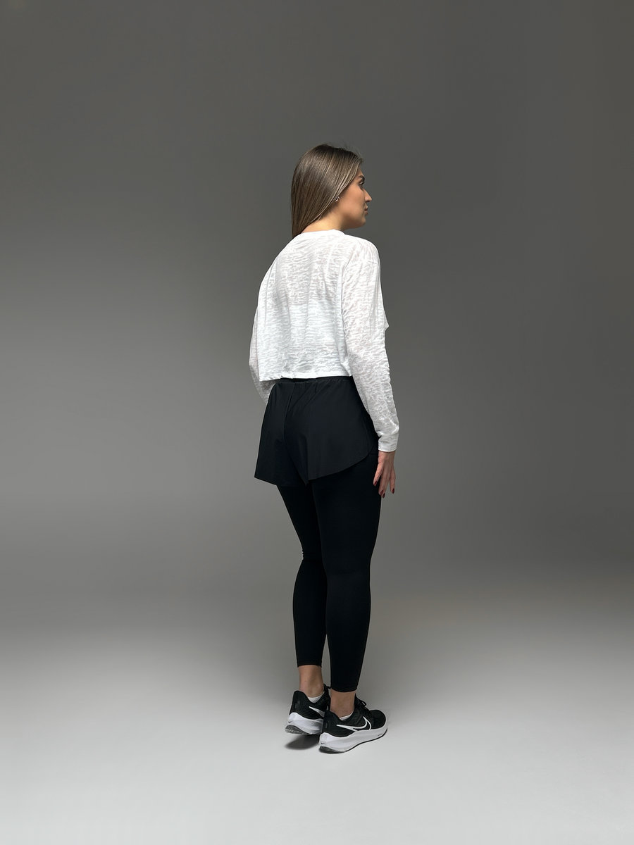 Лонгслив полупрозрачный меланж укороченный