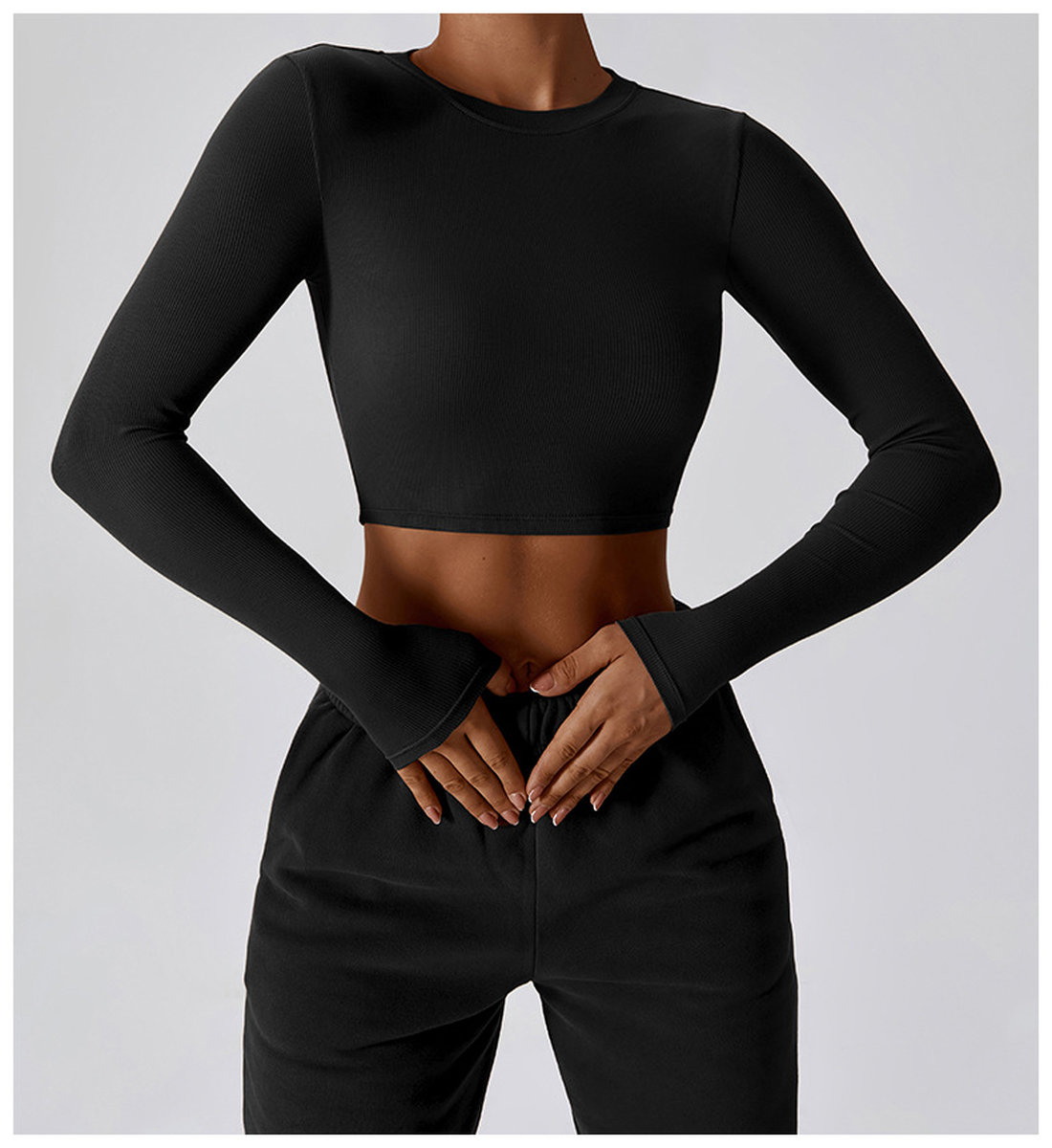 Спортивный рашгард в рубчик без чашек