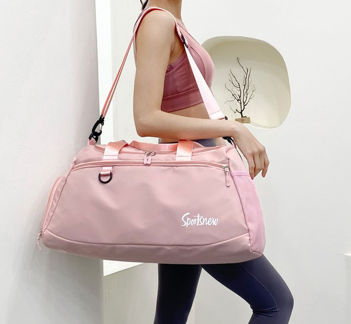 Сумка трапецевидной формы формованная_пудровая