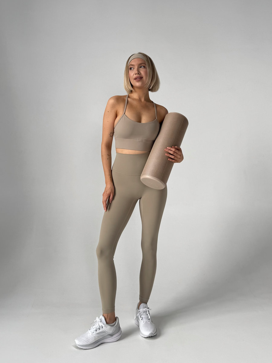 Лосины с высокой посадкой и потайным карманом на пояснице