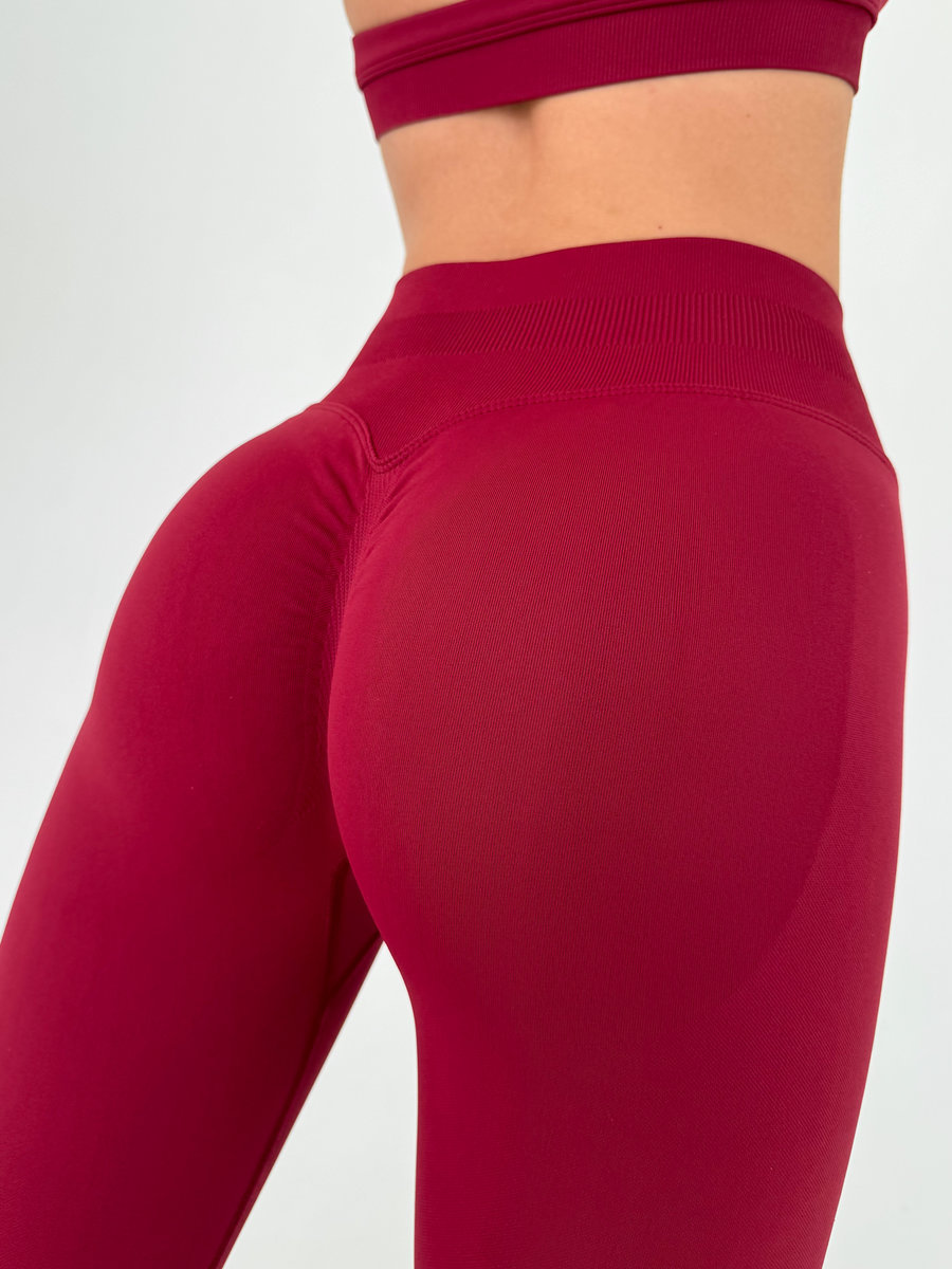 Тайтсы бесшовные с подчеркиванием ягодиц и компрессионным поясом (Высокая посадка)