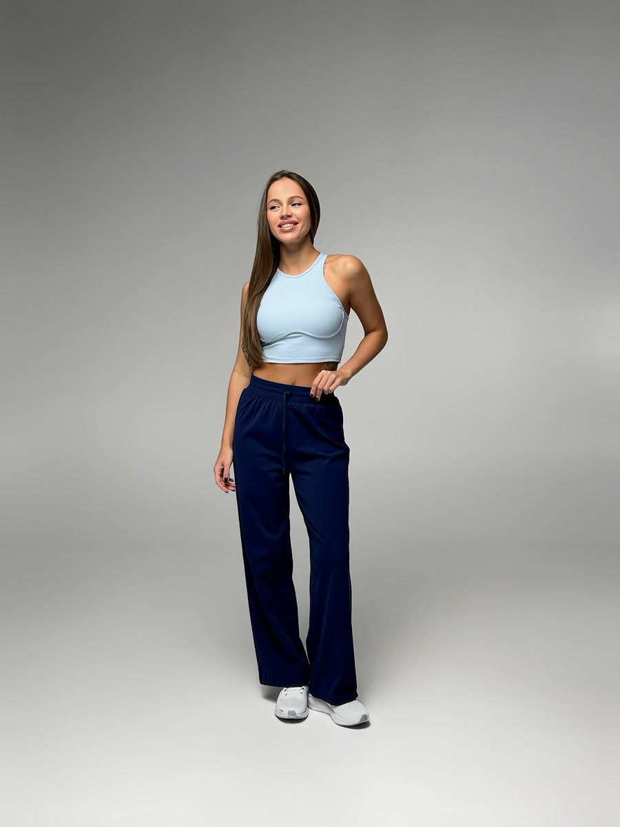 Спортивные брюки-трубы утепленные