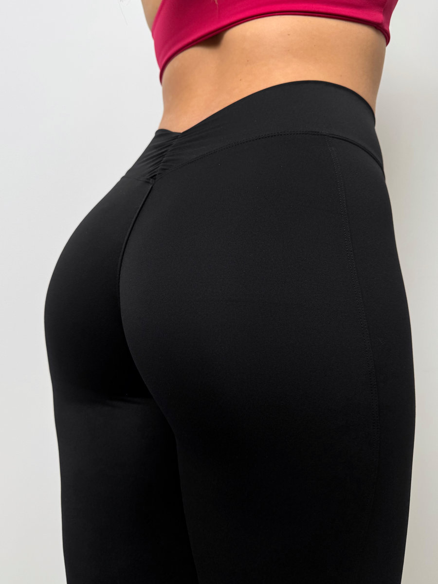 Расклешенные леггинсы push-up c V- вырезом на пояснице (Высокая посадка)