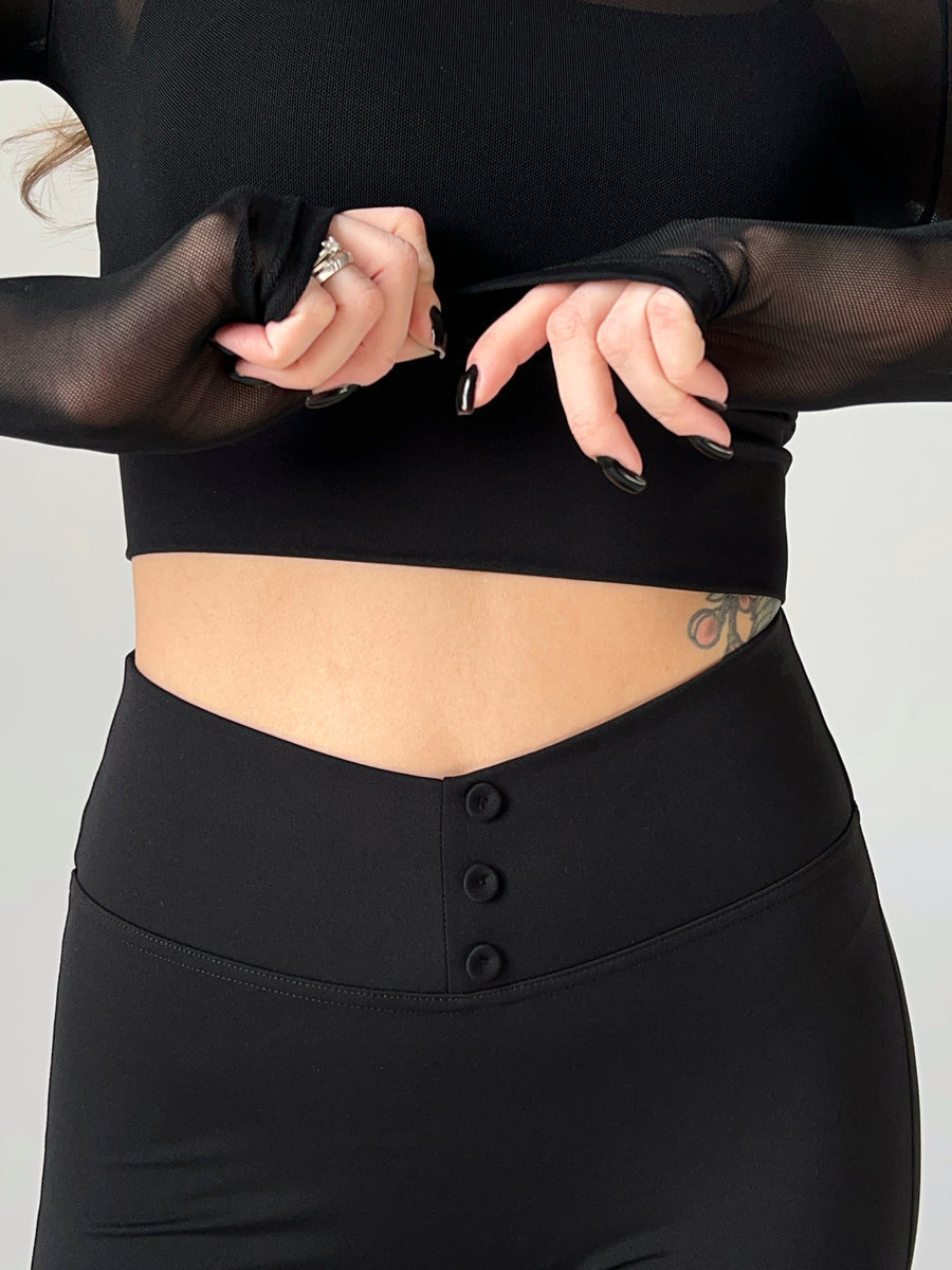 Леггинсы клеш с пуговицами спереди (Высокая посадка)