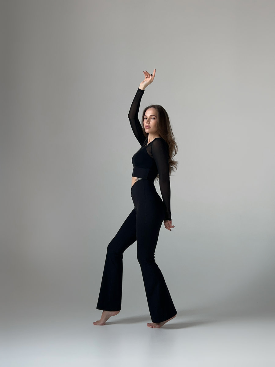 Леггинсы клеш с пуговицами спереди (Высокая посадка)