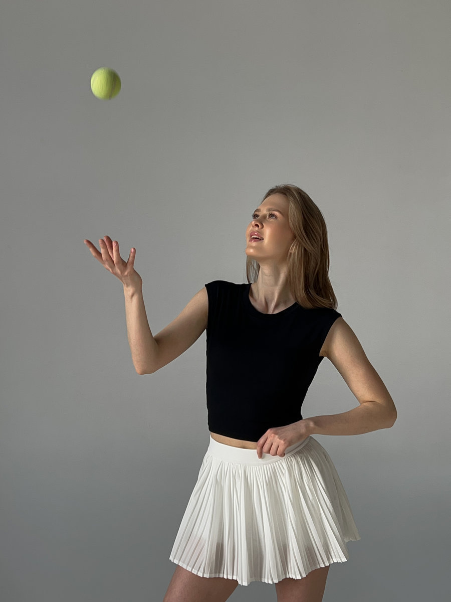 Спортивная юбка-шорты плиссе с эластичной резинкой