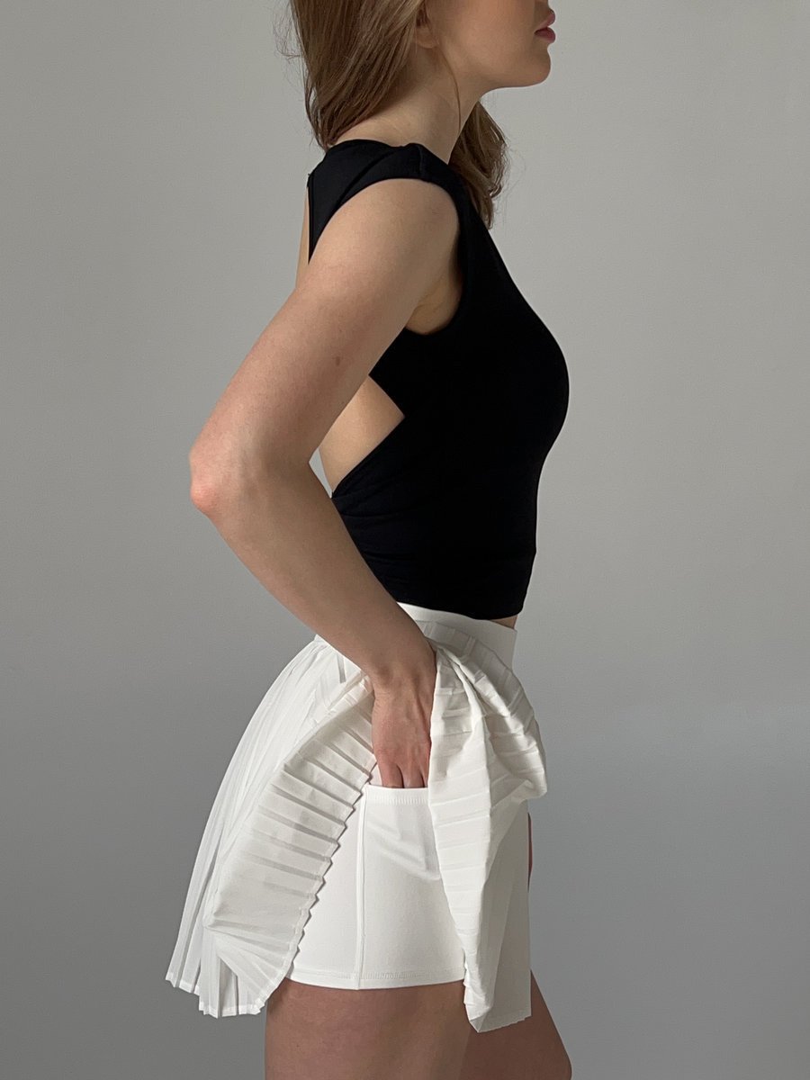 Спортивная юбка-шорты плиссе с эластичной резинкой