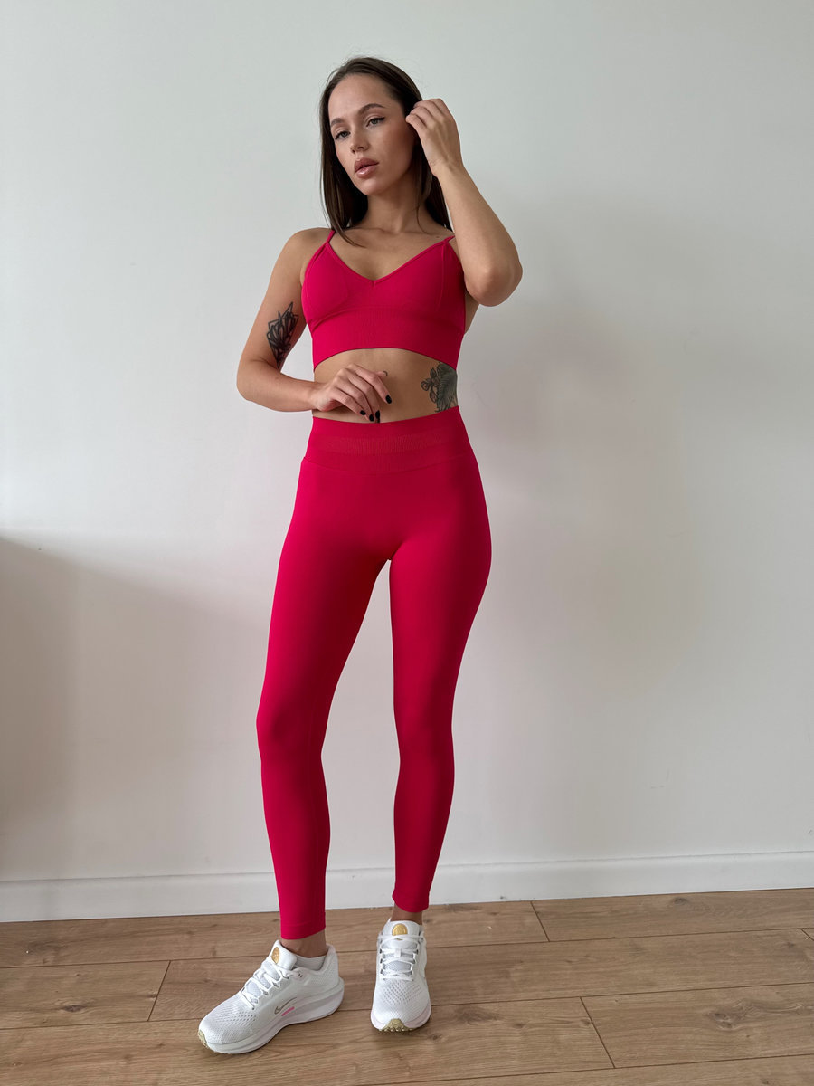 Тайтсы бесшовные с подчеркиванием ягодиц и компрессионным поясом (Высокая посадка)